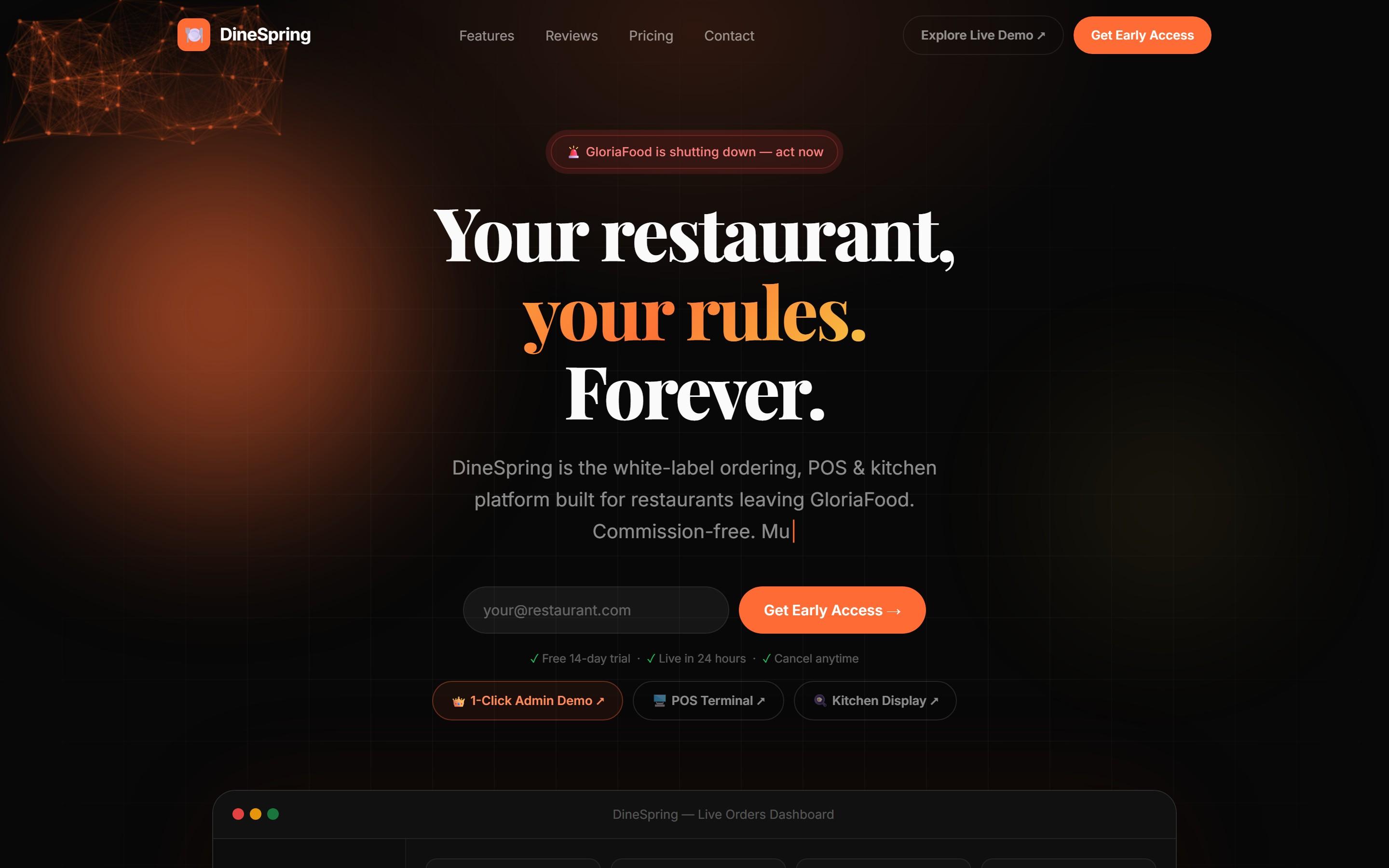 Online Ordering Storefront real operational screenshot